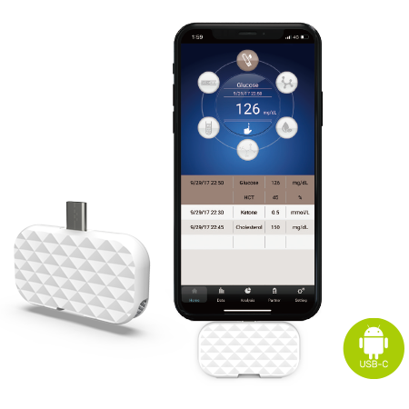 Blood Glucose Meter for Android TD-4143 connects directly to your smartphone via the ProCheck app to help you manage your diabetes.